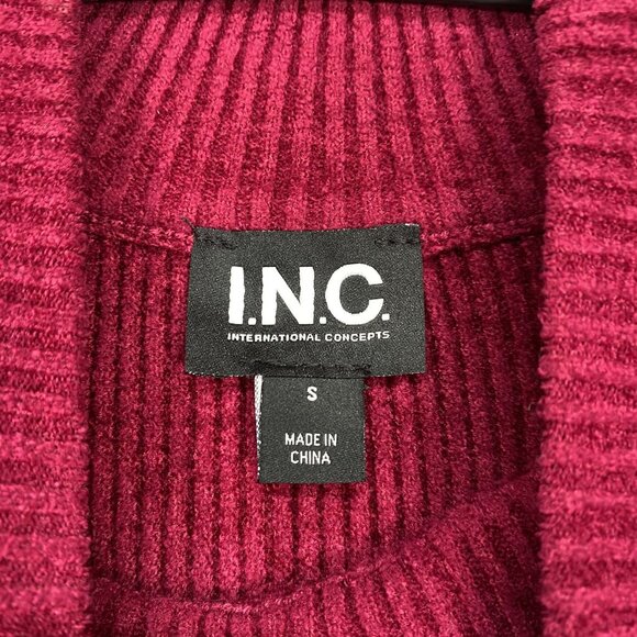 INC Ribbed Knit Long-Sleeve Mock Neck Sweater Keyhole Rayon/Nylon Womens Size S - Picture 5 of 11